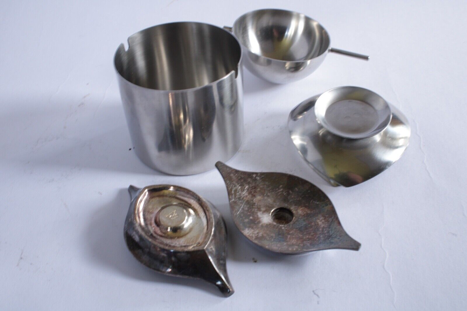 Stelton ashtray and small trays + cohr candleholders