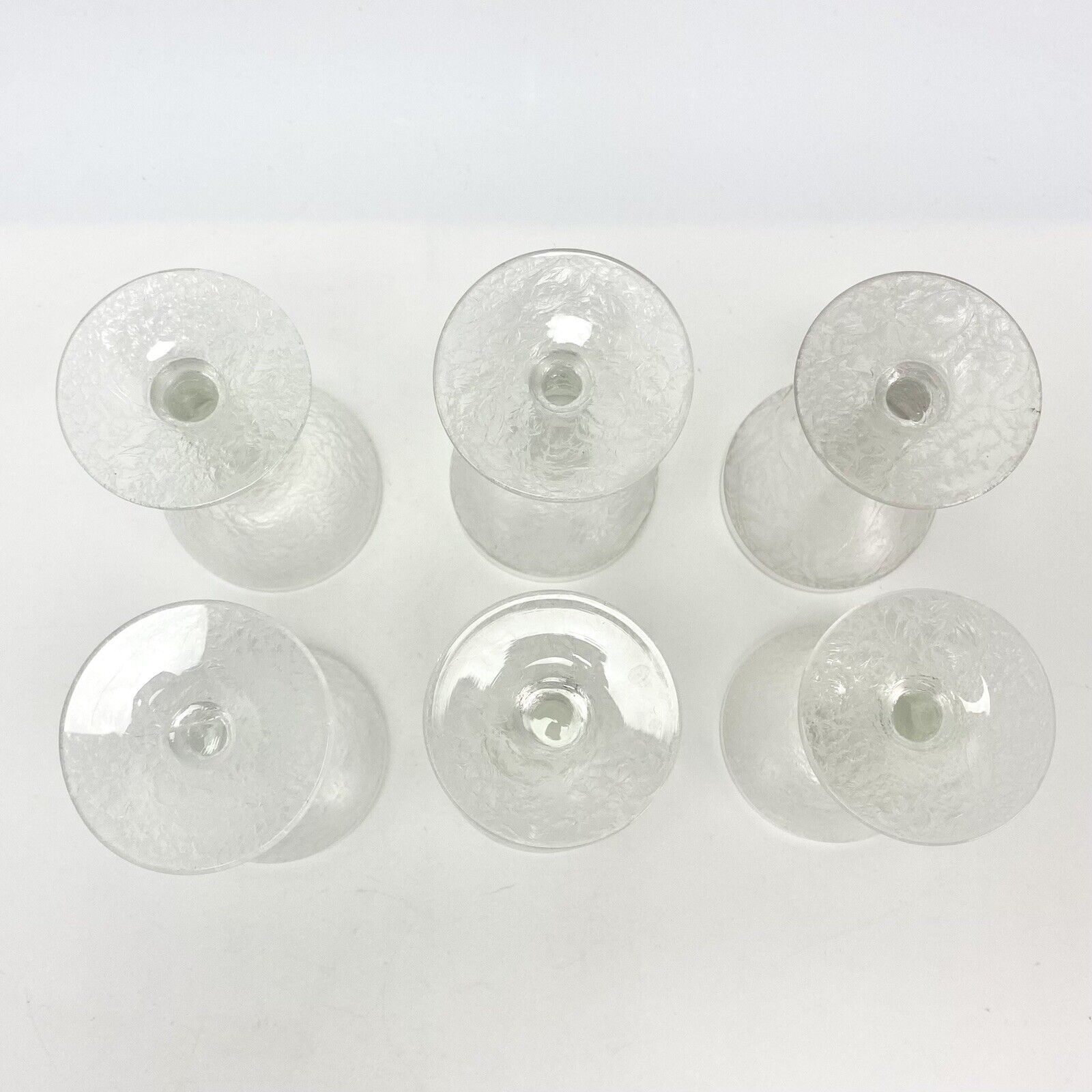 6 Vtg Art Deco 1930s Cocktail Glasses Ice Crystal Isblomst Design Jacob E Bang