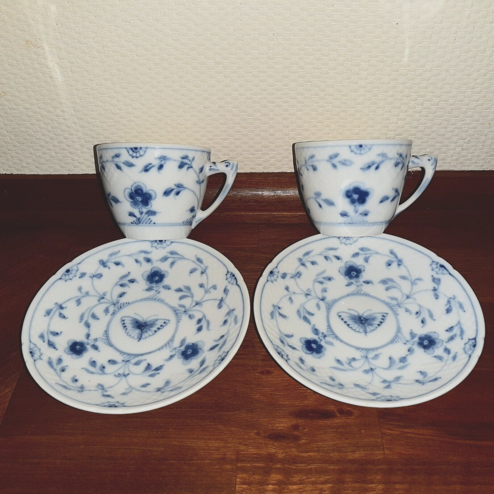 BUTTERFLY 2 x COFFEE SETS #102 Bing  Grondahl Royal Copenhagen 1948-52 fact 2