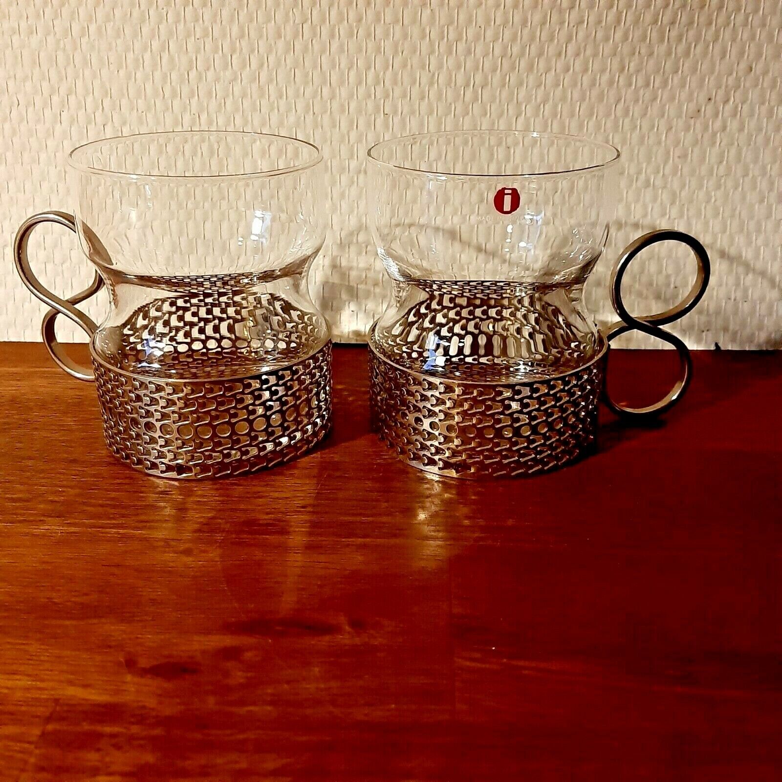 2 TSAIKKA Hot Drink Glasses by Timo Sarpaneva for IITTALA Finland