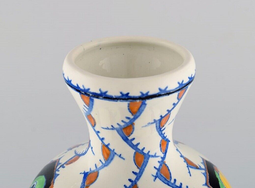 Boch Freres Keramis Belgium Large Art Deco vase in glazed ceramics