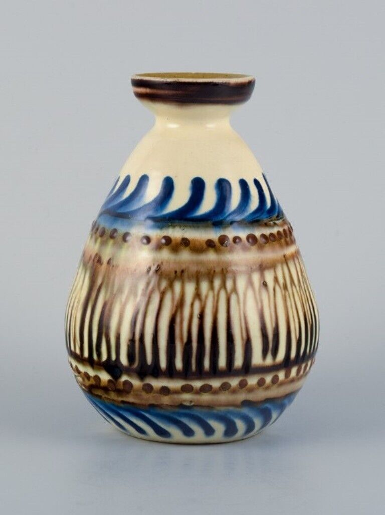 Kähler ceramic vase in cow horn decoration 1930/40s