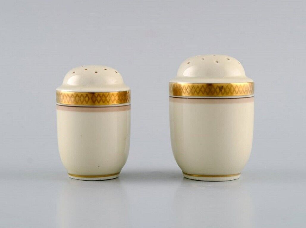 Royal Copenhagen Golden Horns Mustard jar salt and pepper shaker 1960s