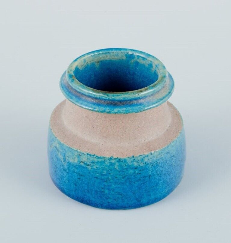 Nils Kähler for Kähler Small ceramic bowl and small vase with turquoise glaze