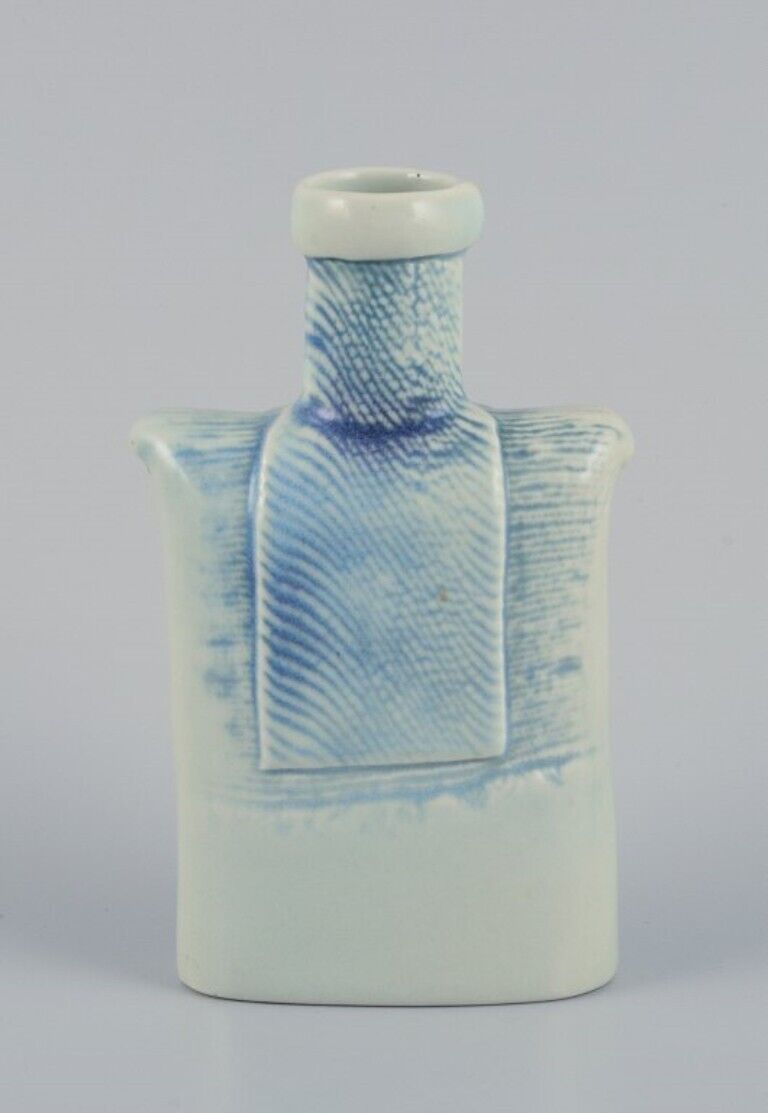 Suzanne Öhlén for Rörstrand Sweden Porcelain vase with glaze in blue tones