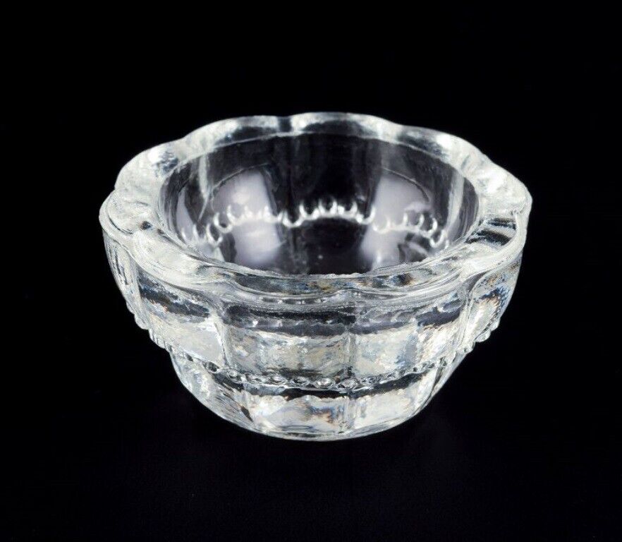 Fåglavik Glasbruk Six salt cellars in handmade clear glass Mid-20th C