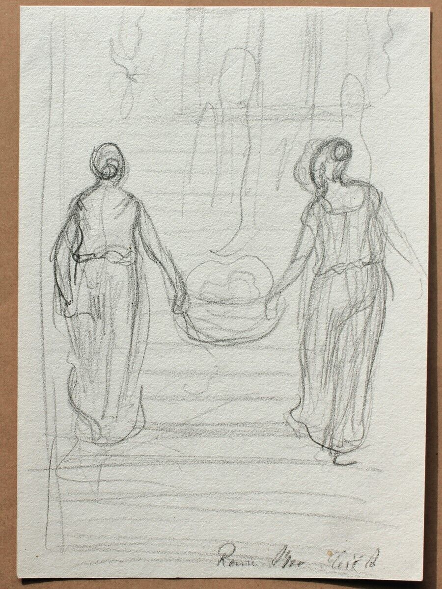 Cilius Andersen drawings A pair of sketches from Rome Italy dated 1900 (2)