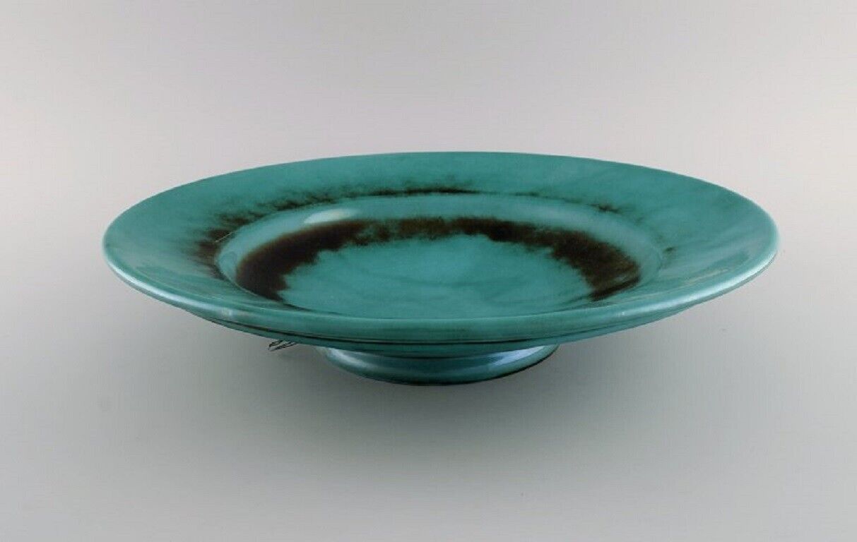 St Erik Upsala Large Art Deco bowl / dish in glazed ceramics  1930s