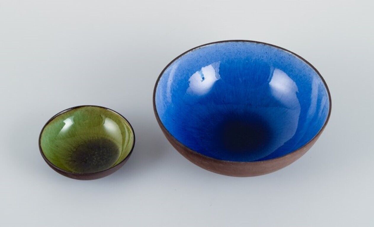 OSA Denmark Two small retro unique ceramic bowls 1970s