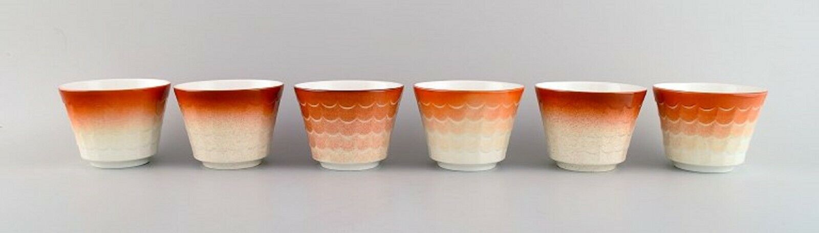 Wilhelm Kåge for Gustavsberg Six flower pot covers in porcelain 1960's