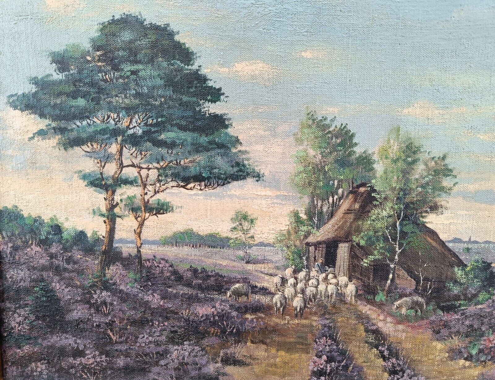 SHEEP IN RURAL LANDSCAPE  Original oil painting