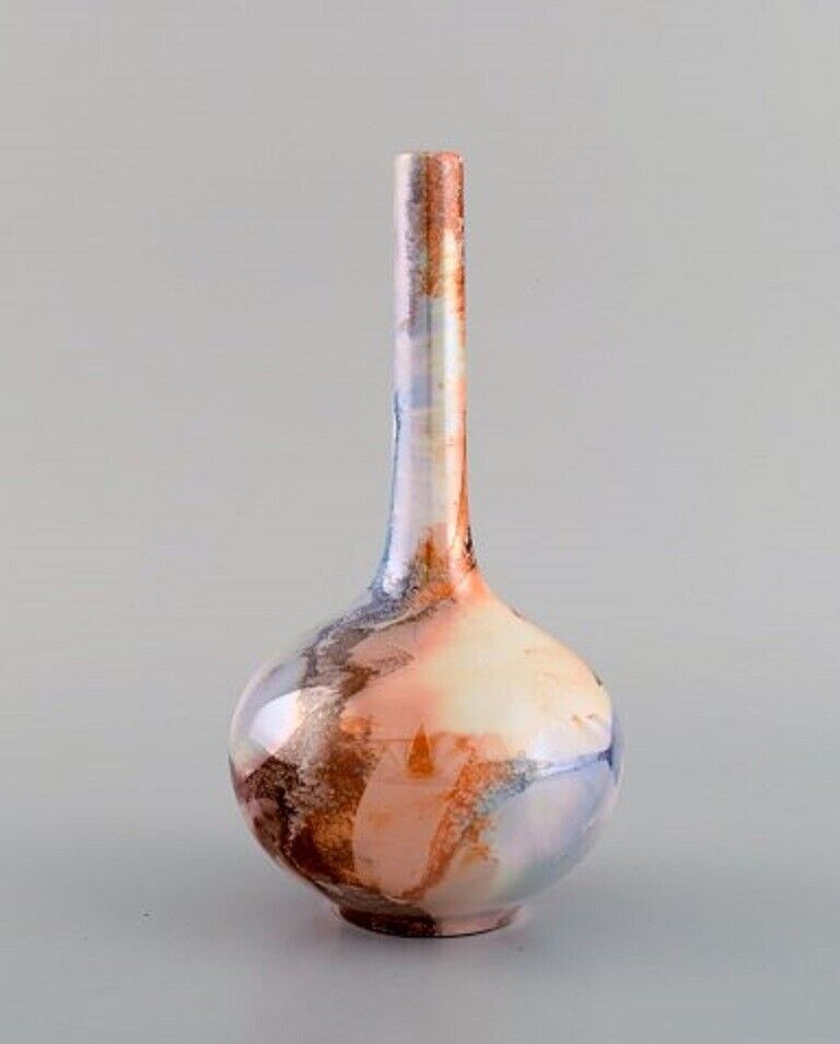 Arabia vase in glazed ceramics Beautiful glaze with multicolored marble effect