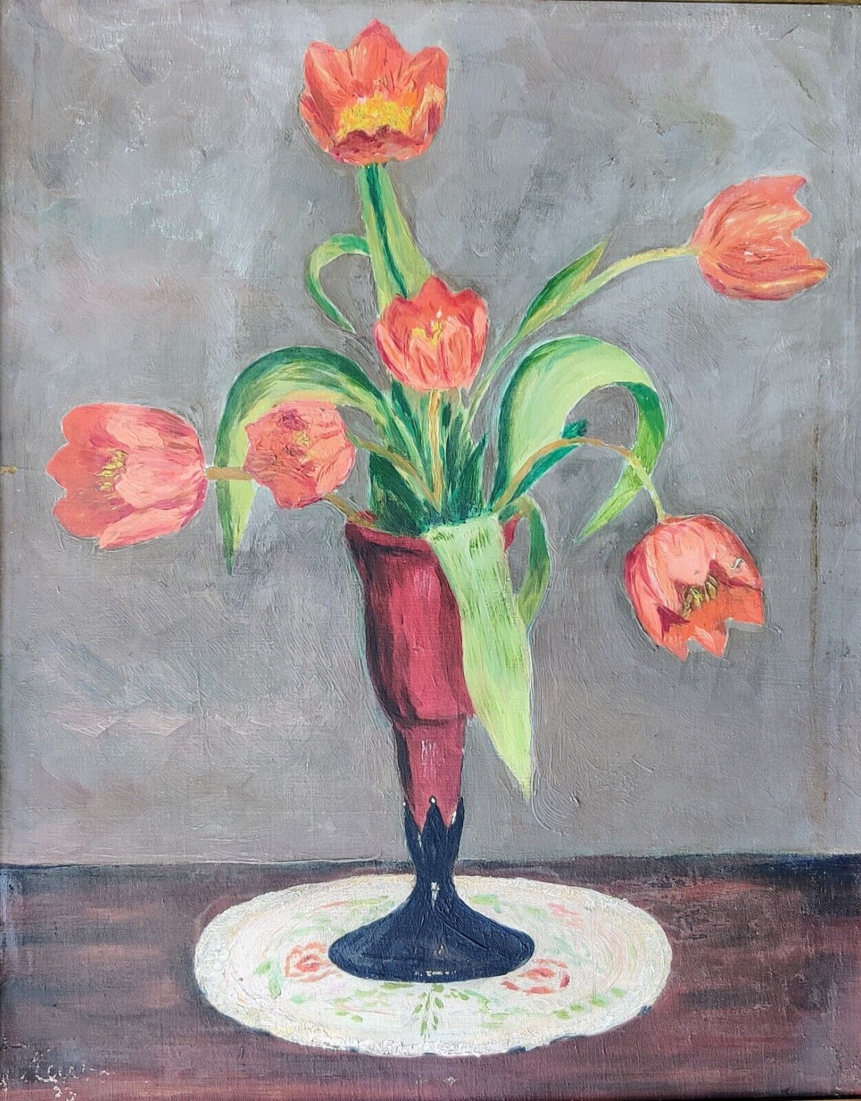 TULIPS IN A VASE original oil painting