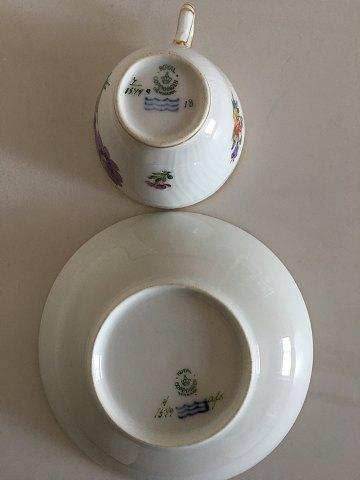 Royal Copenhagen Saxon Flower Coffee Cup and Deep Saucer No 1549