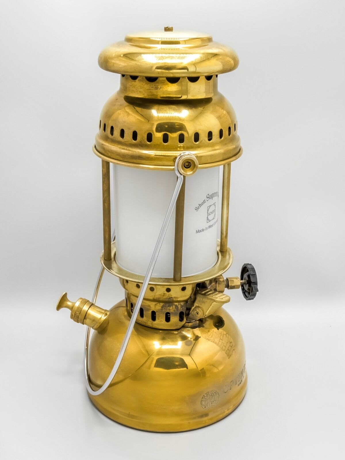 OPTIMUS No1200 Storm Lantern Frosted Glass Antique Kerosene Brass Lamp Sweden