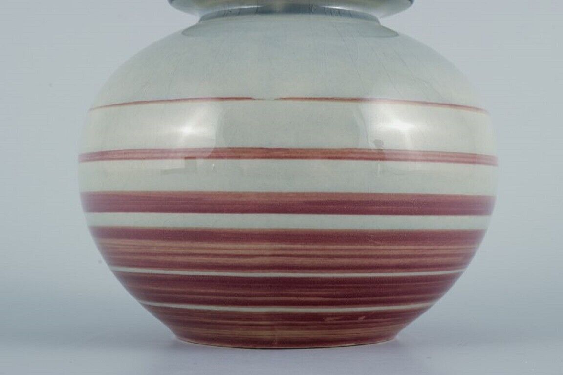 Ilse Claesson for Rörstrand Hand painted Art Deco vase in earthenware 1930s