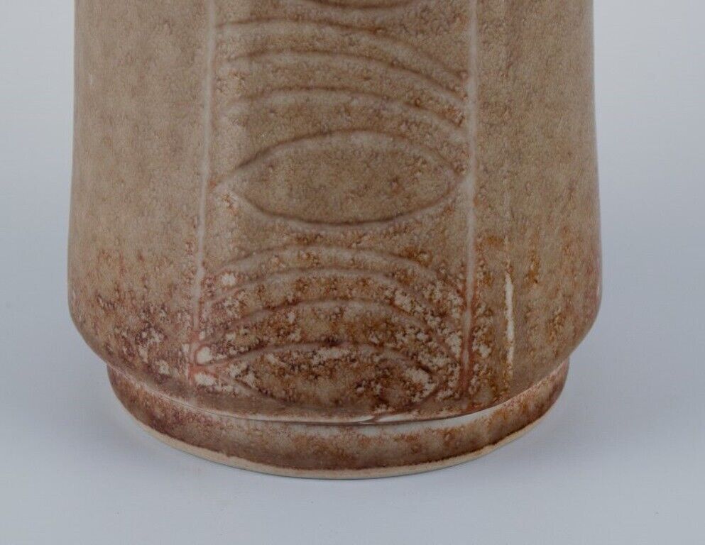 Carl Harry Stålhane for Rörstrand Modernist ceramic vase in sand-colored glaze