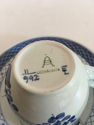 Royal Copenhagen / Aluminia "Blue Tranquebar" Coffee Cup with Saucer No 992