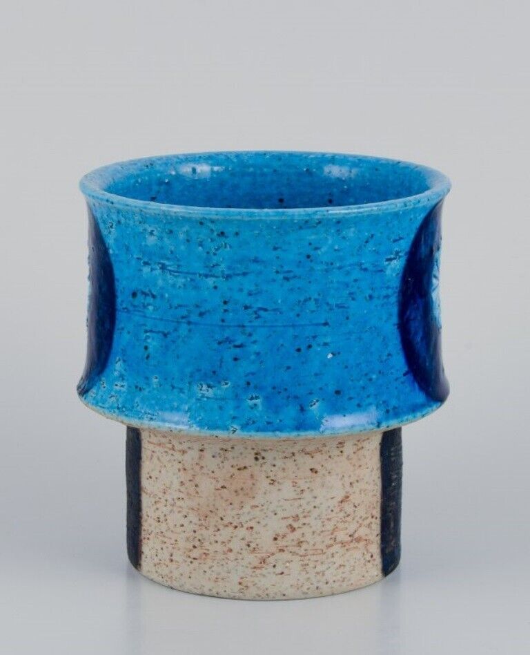 Inger Persson for Rörstrand Atelje Ceramic vase with blue-toned glaze