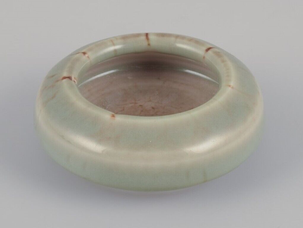 Bengt Ekeblad for Rörstrand Miniature ceramic bowl with glaze in greenish tones