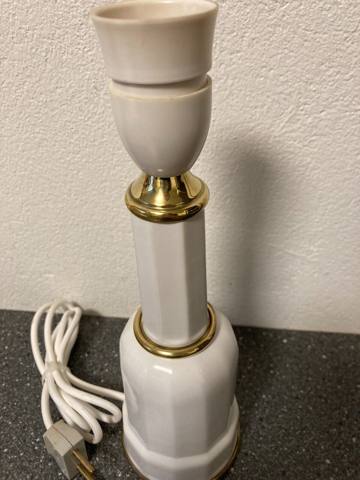 Søholm Heiberg Danish Mid-Century Modern Ceramic Lamp H 27cm White/Gold No Shade