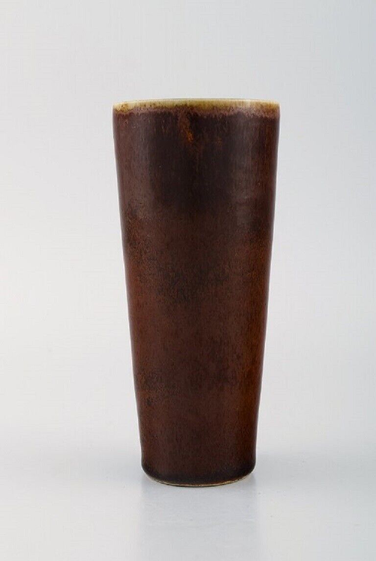 Rörstrand vase in glazed ceramics Beautiful glaze in brown shades 1960s