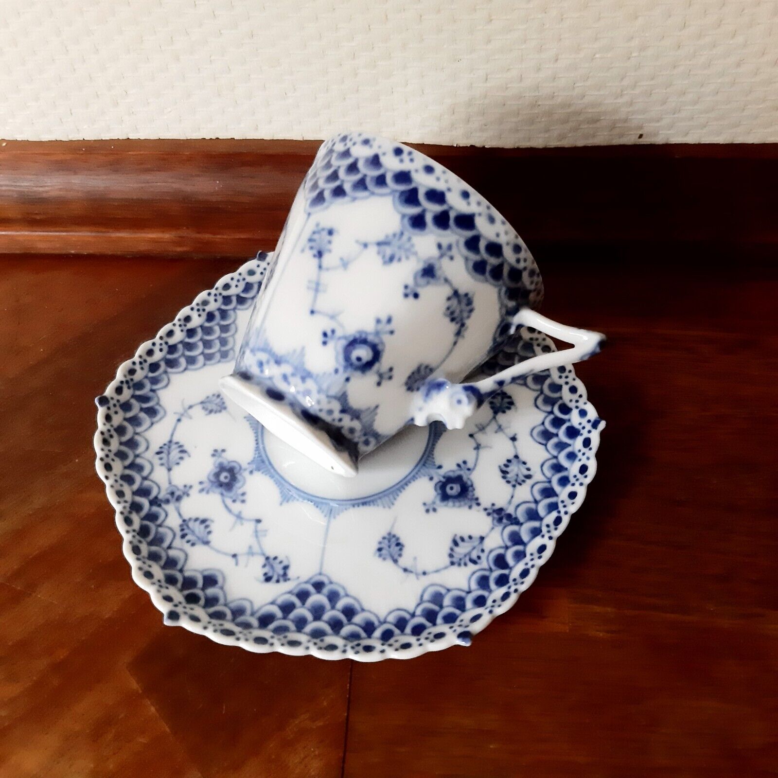 Old Coffee Set BLUE FLUTED FULL LACE # 1-1036 Royal Copenhagen 2nd  3rd Error