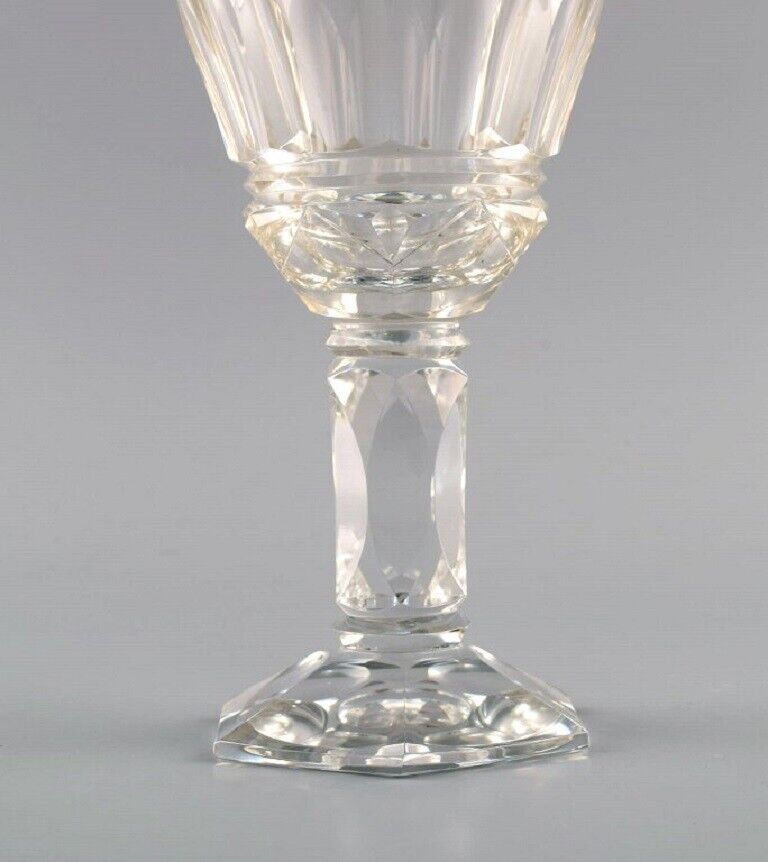 Baccarat France Six Art Deco red wine glasses in clear crystal glass