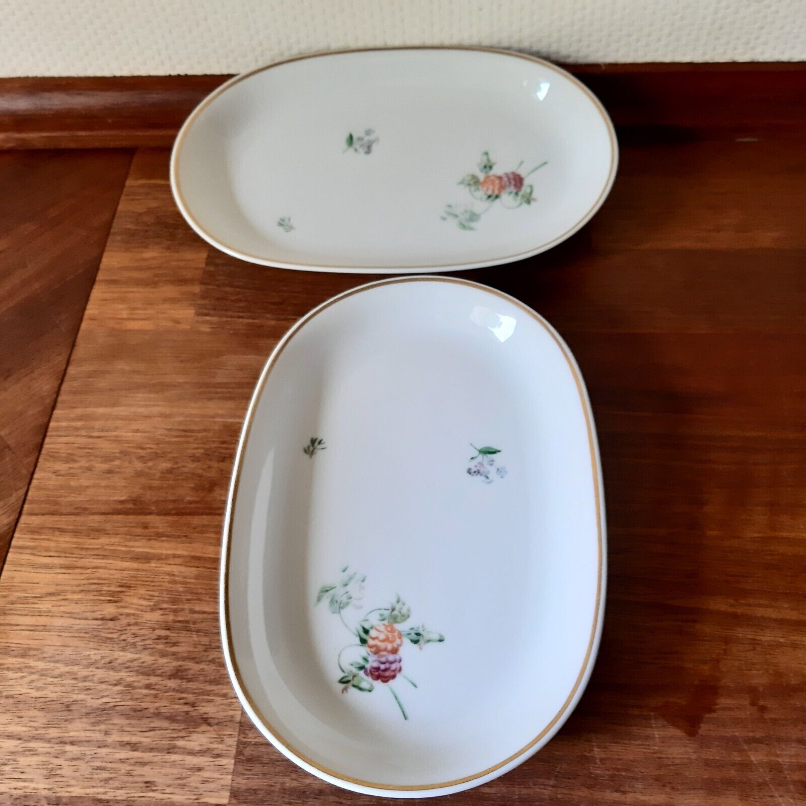 Pair of 215 cm Oval Dishes PRIMAVERA by Thorkild Olsen for Royal Copenhagen 1st