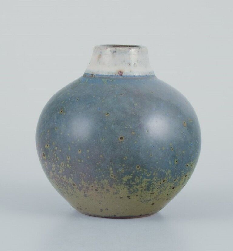 Elly Kuch and Wilhelm Kuch Unique ceramic vase  in green and blue tones