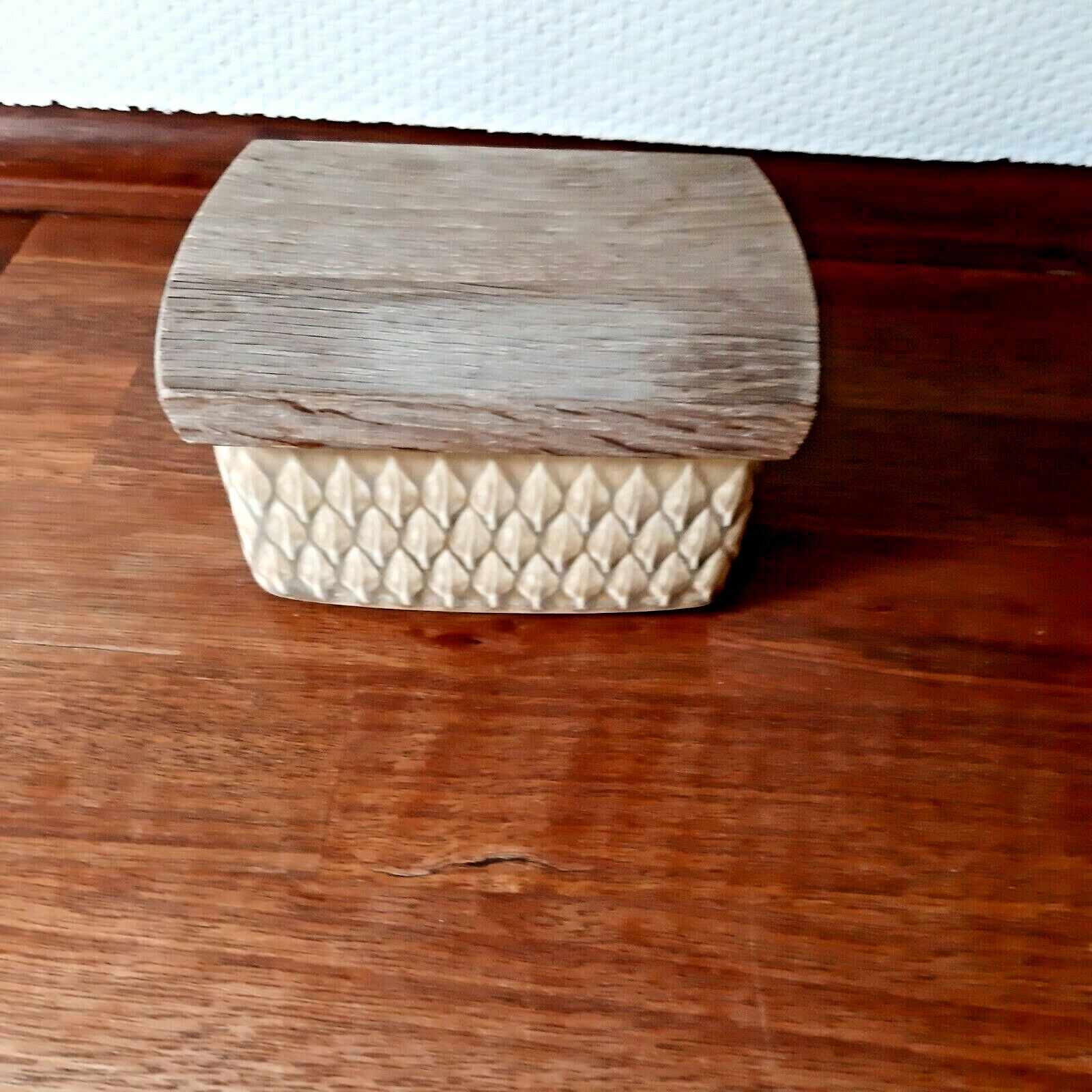 RELIEF Butter Box w Teak Lid Jens H Quistgaard Bing  Grondahl Kronjyden Denmark