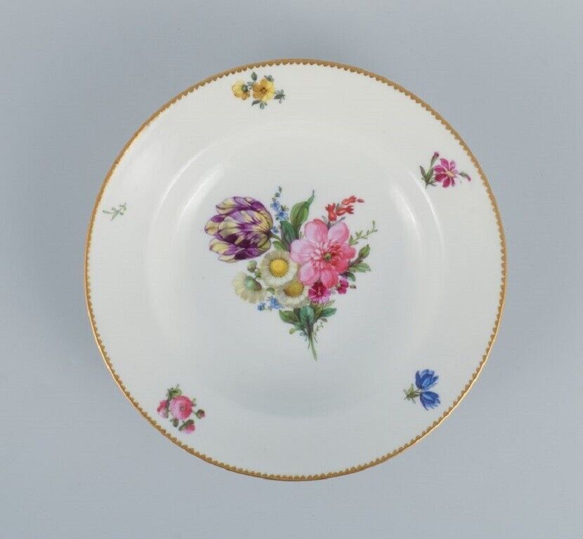 BG Bing  Grondahl Saxon flower Six deep plates decorated with flowers