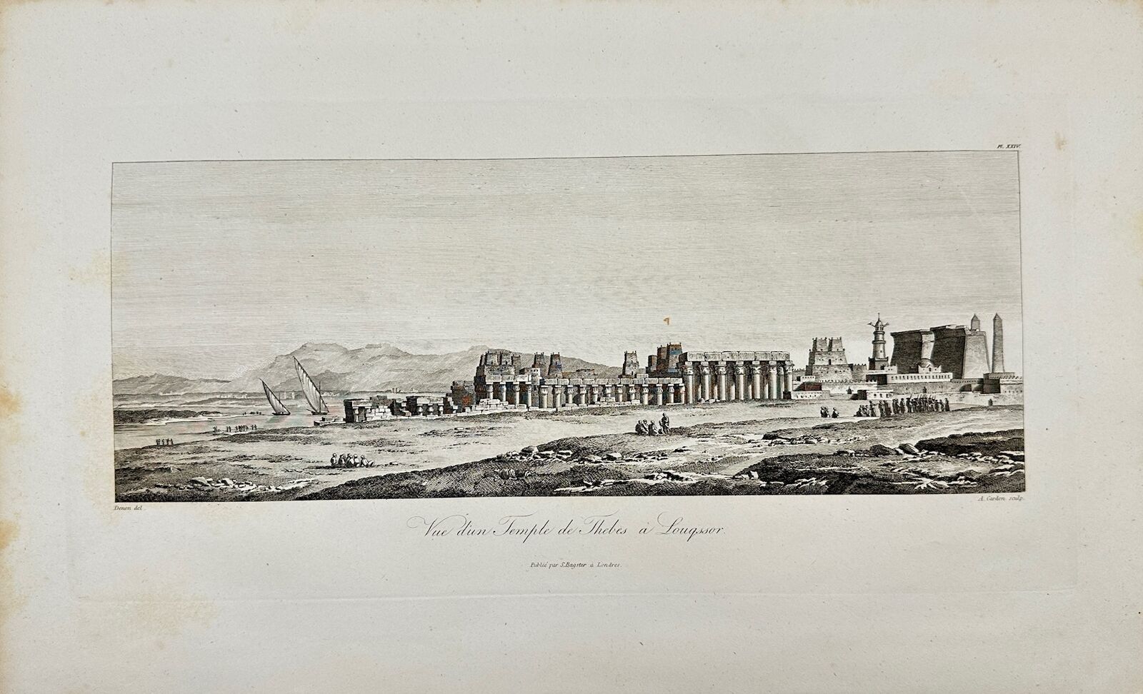 Antique Print - Dominique Vivant Denon - View of Luxor Temple - Egypt - F3