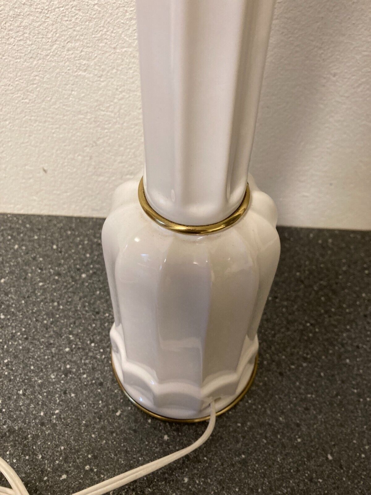 Søholm Danish Mid-Century Modern Ceramic Lamp H 46cm White/Gold No Shade