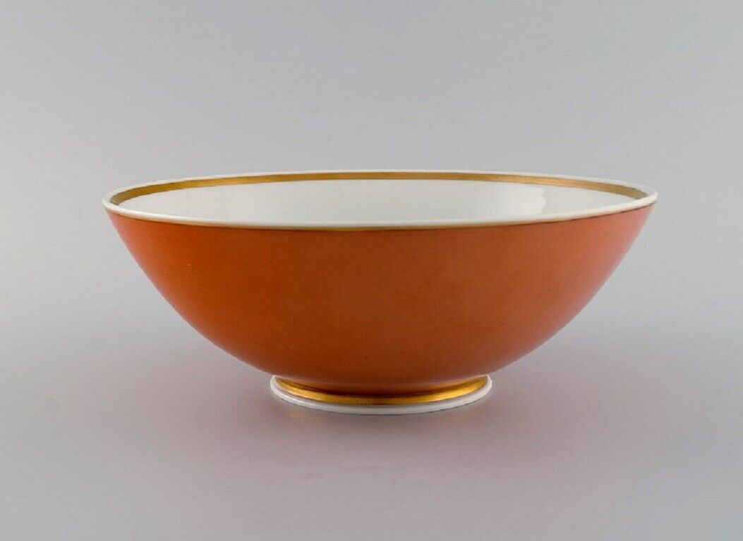 Royal Copenhagen Jægersborg porcelain bowl Orange with gold decoration 1920s