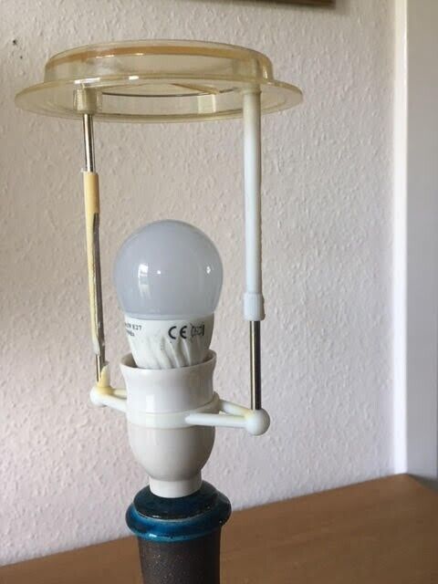 Beautiful Glazed Ceramics Table Lamp by Nils KÄHLER Denmark Turquoise Pattern