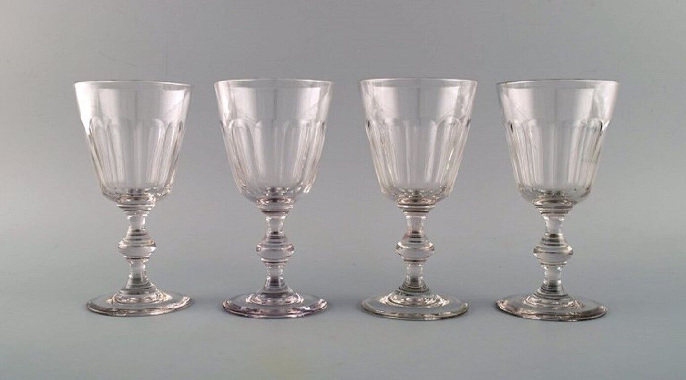 Holmegaard Glasværk Denmark Four Christian VIII Berlinois red wine glasses