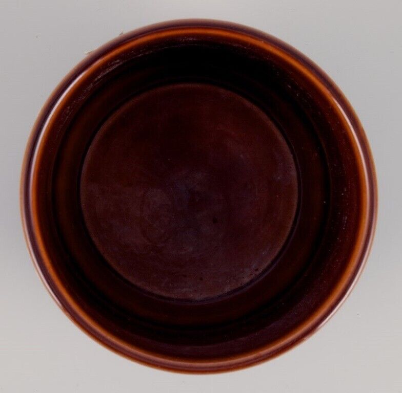 Sylvia Leuchovius for Rörstrand Atelje Ceramic pot in brown glaze