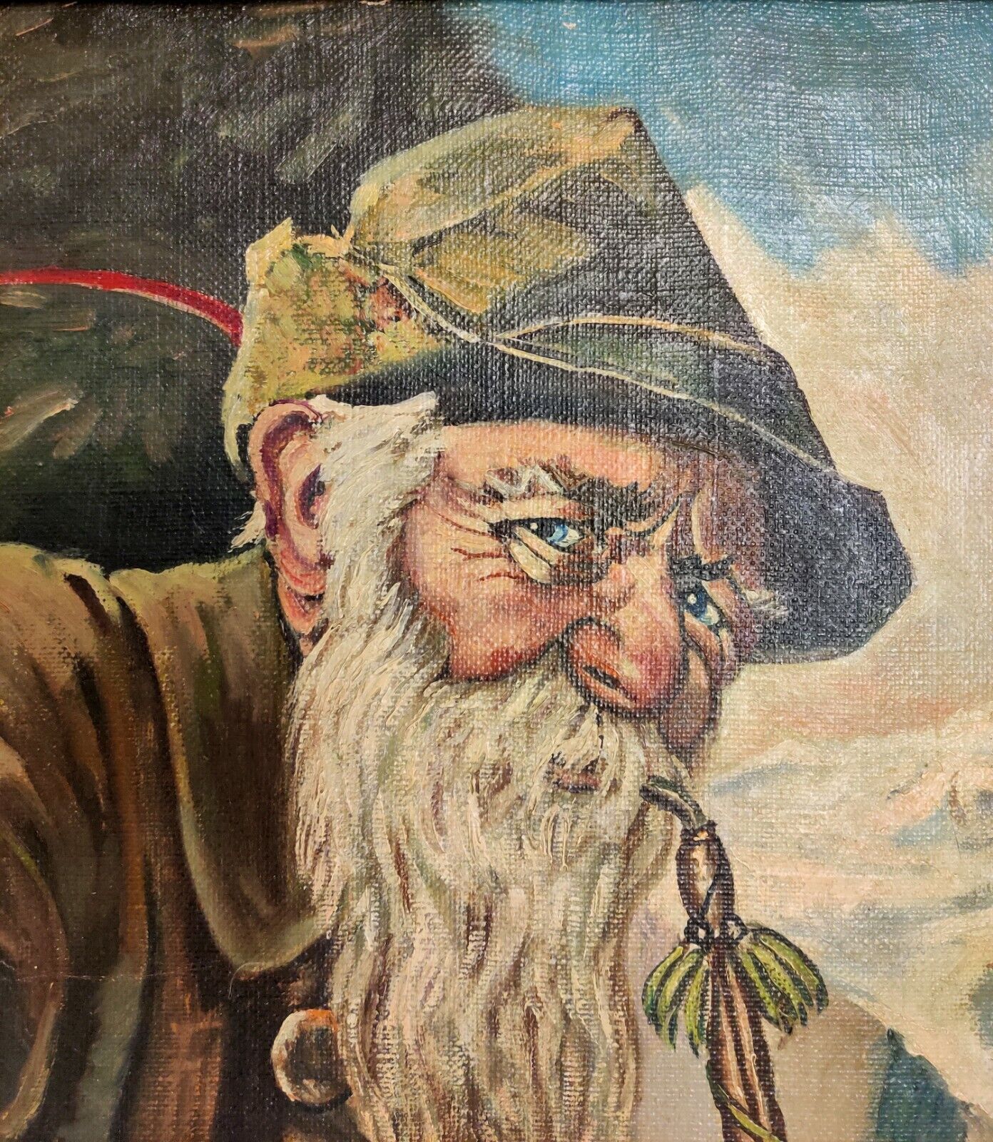 G Marinus: WHITE BEARDED OLD MAN SMOKING LONG PIPE