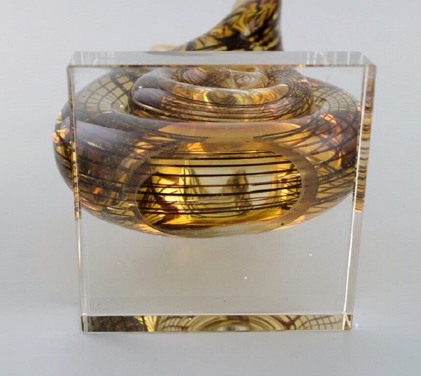 Rare Murano sculpture in mouth blown art glass Cobra snake 1960s