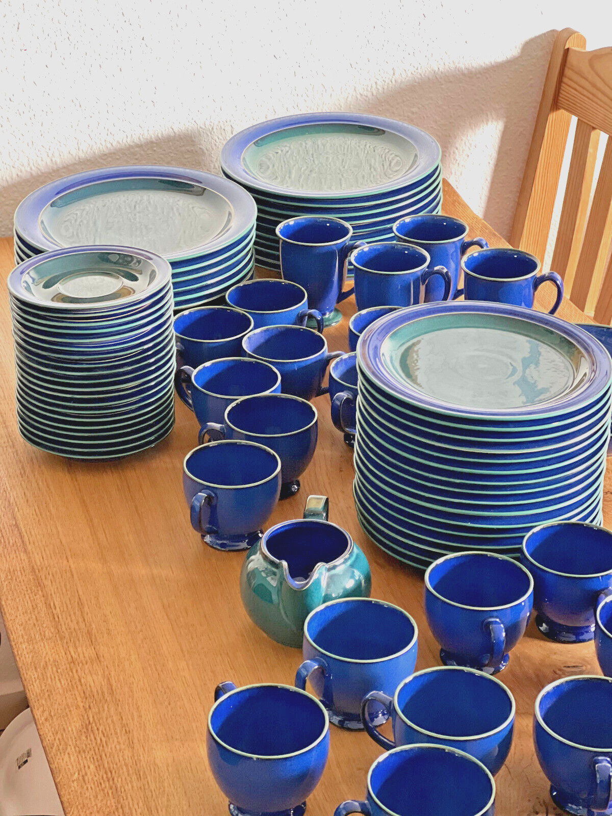 Denby Metz Blue/Green Mugs And Plates