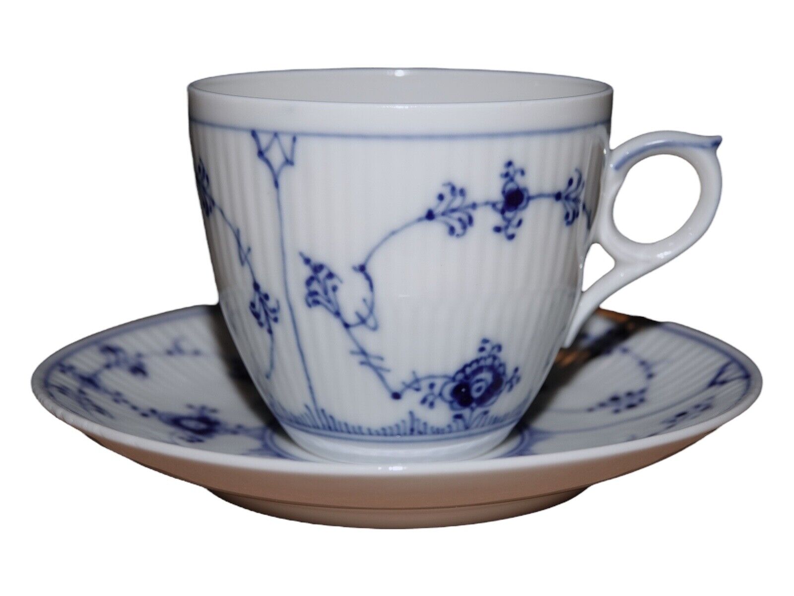 Royal Copenhagen Blue Fluted Coffee Cup with saucer #2162 18 set available