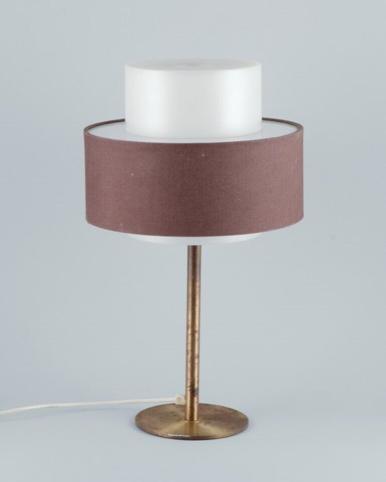 Luxus Sweden Large table lamp in brass with shade in plastic and fabric