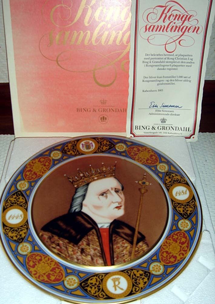 "KING CHRISTIAN I of Denmark" Serie of Danish Monarchs Bing & Grondahl box