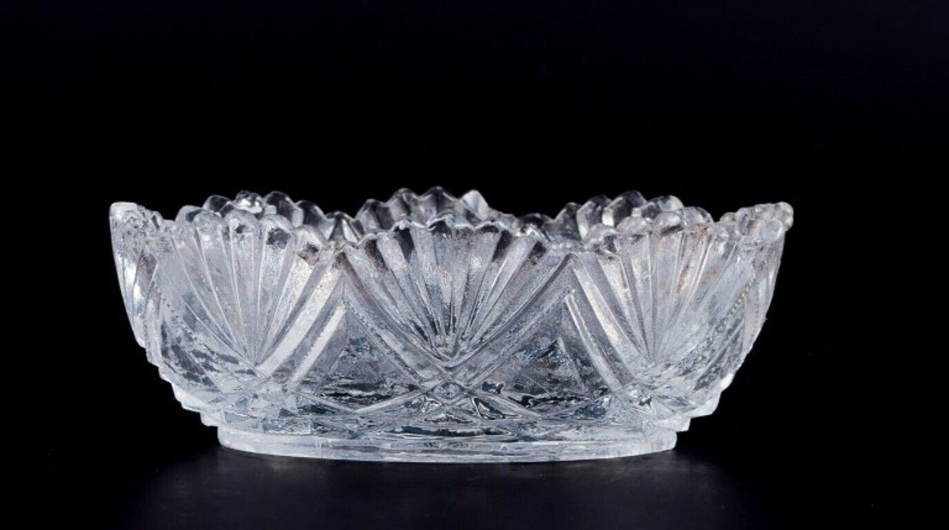 Fåglavik Glasbruk (1874-1980) Sweden Four salt cellars in clear handmade glass