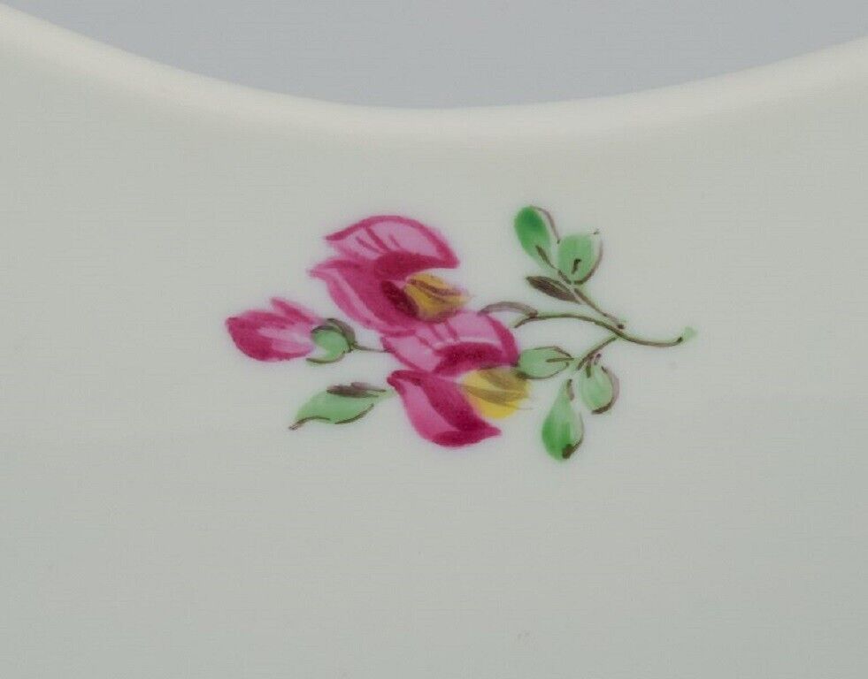 Meissen square bowl hand painted with flowers Late 19th century