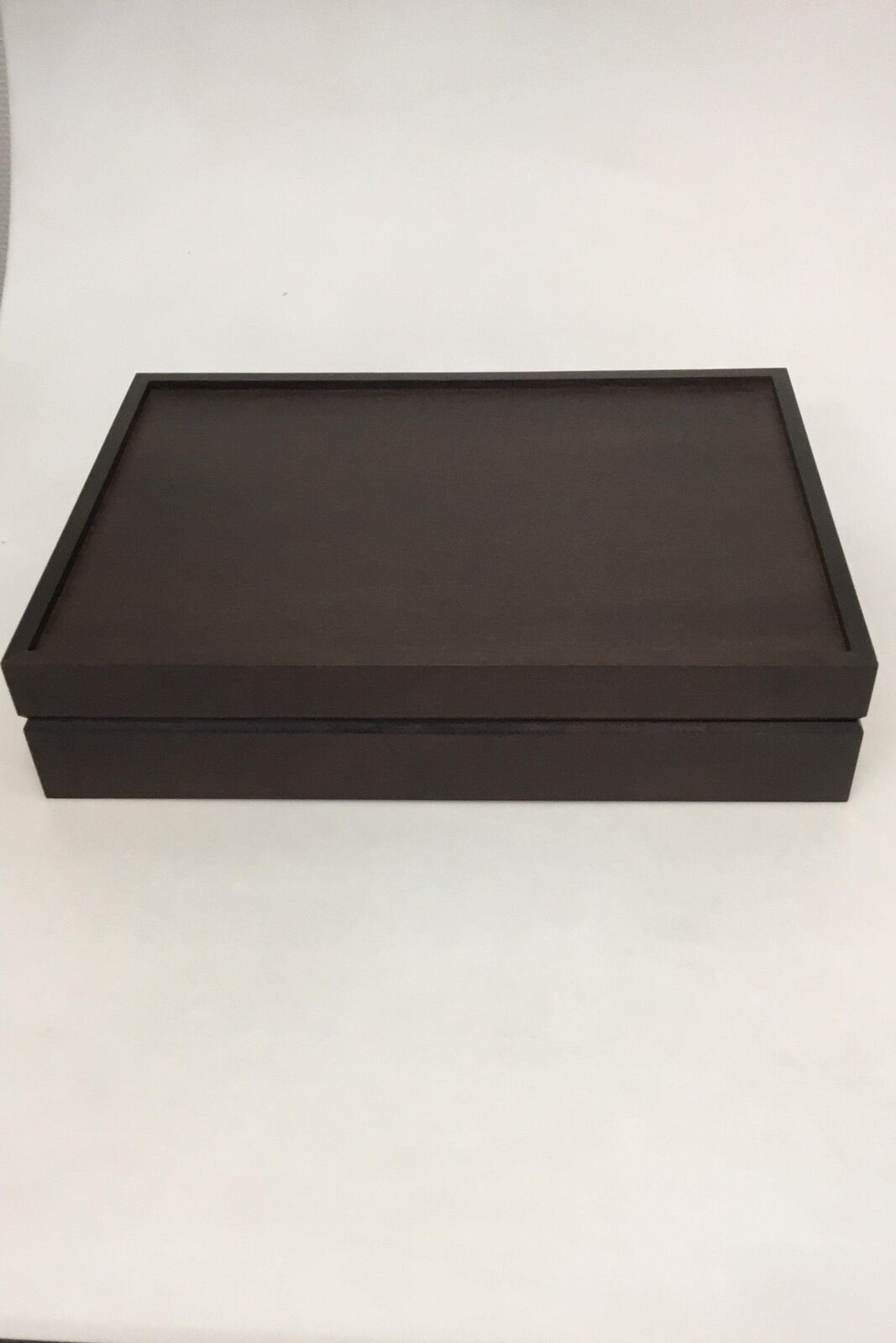 Dark wood flatware box with slots for flatware for 6 people/44 pieces