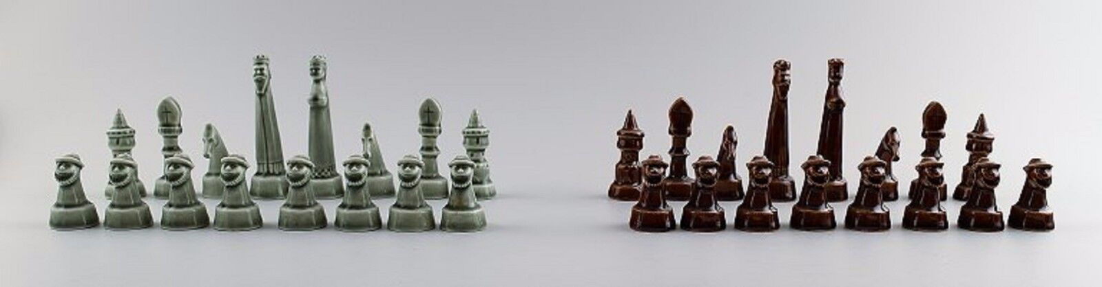 SVEN Wejsfelt for Gustavsberg complete set of chess pieces in ceramics ca 1980