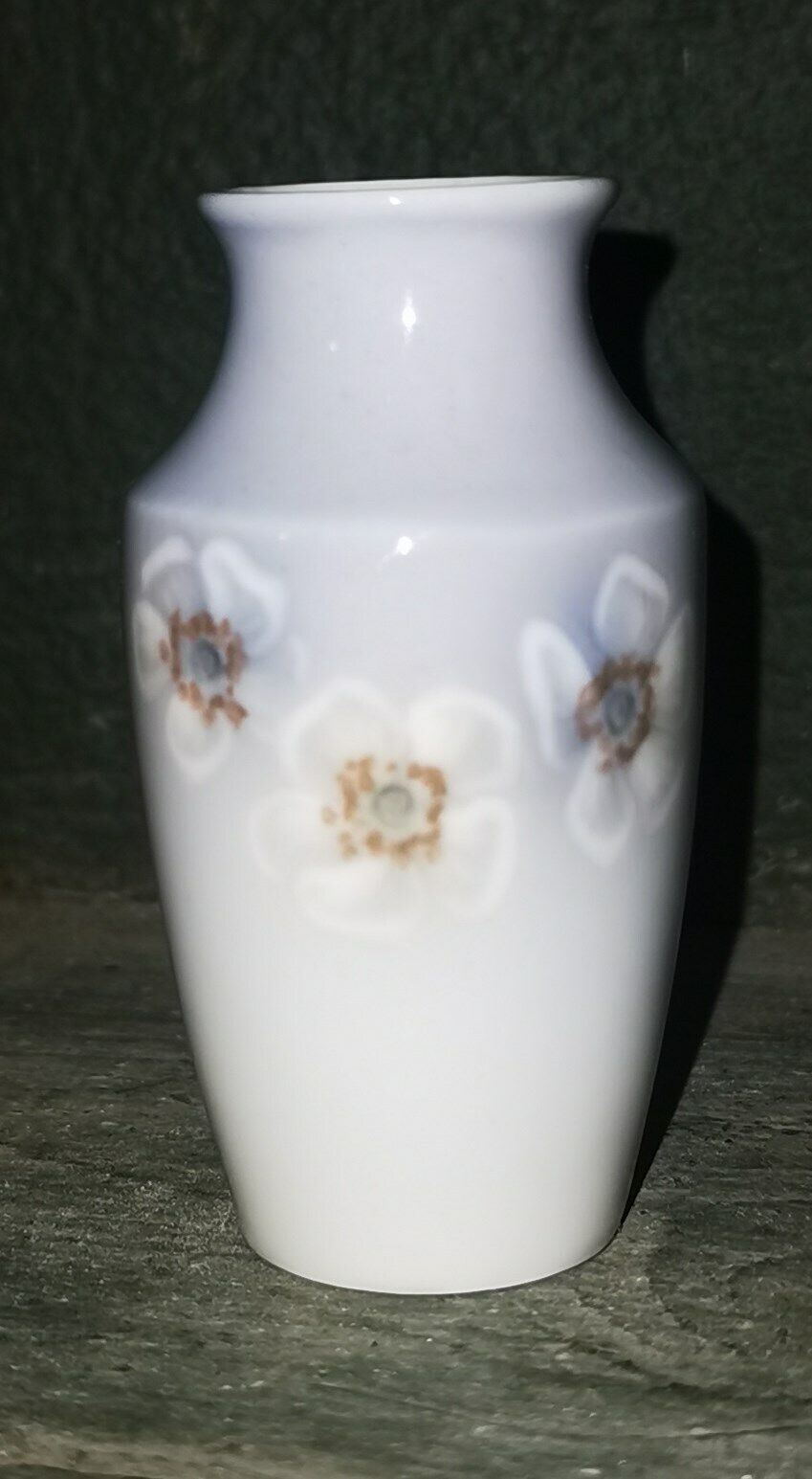 Old Art Nouveau Bing  Grøndahl porcelain vase with flower decoration c 1900