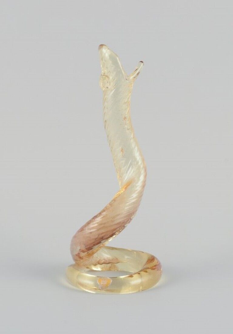 Trelleborgs Glasbruk Sweden Art glass sculpture A cobra snake 1970s